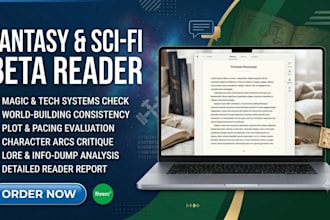 be your expert fantasy and sci fi beta reader for novel