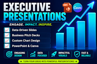 design executive corporate presentations and data dashboards