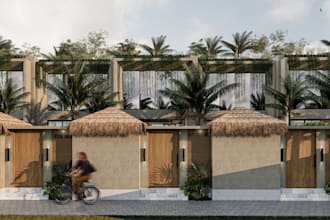 design and render realistic interior and exterior  style villas in 3d per sqm