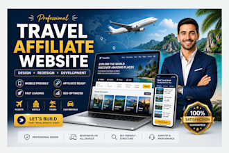 build travel affiliate tourism  travel booking affiliate real estate website