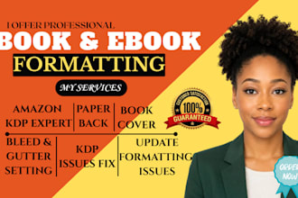 professional book formatting amazon KDP book formatting kindle epub conversion