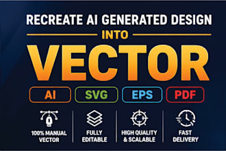 recreate ai generated designs into editable vector ai, svg, eps