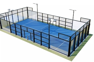 tennis court render 3d building complex, community space, tennis, basket pickle