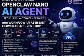 openclaw nano ai agent setup fix n8n workflow ai assistant hermes agent vps mcp