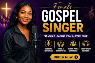 sing female gospel singer gospel song gospel choir female, backing vocals