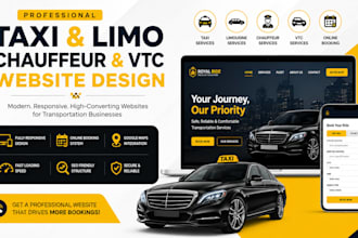 design a professional taxi booking limo chauffeur and vtc website