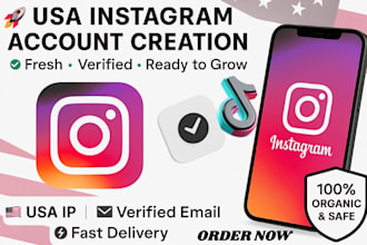 create USA tiktok account, USA instagram account, tiktok USA instagram account
