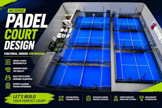 design basketball court, tennis court, stadium and sport complex