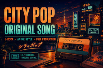 sing and produce an original japanese city pop, pop 90s or jrock song for you