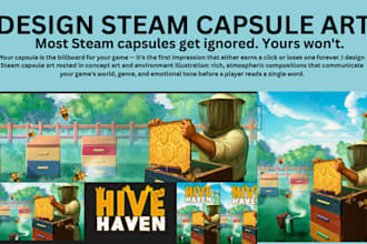 design steam capsule art, game banner,steam capsule art, and store page visuals