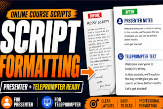 format your online course script for presenter and teleprompter use
