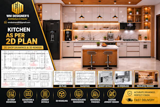 professional kitchen cabinet and millwork shop drawings