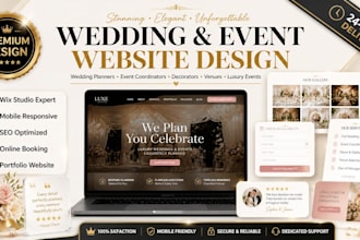design a wix website for wedding planners, decorators and caterers