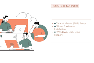 setup remote printer network and configure smb scan folder