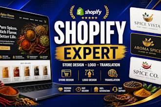 spice herbs food shopify logo shopify store translation store design redesign
