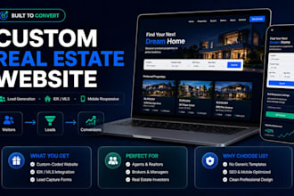 build a custom real estate investor website with lead generation