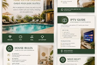 create professional apartmans or airbnb welcome