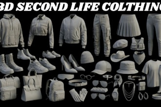 design rig,texture 3d second life clothing mesh with marvelous designer, blender