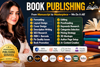 format and publish your book on amazon kdp, ingramspark, and lulu