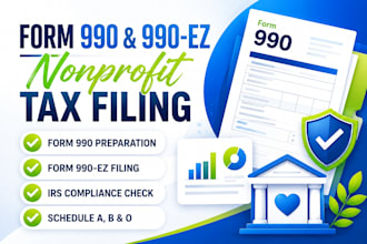 prepare nonprofit 501c3 form 990, 990 ez tax exempt