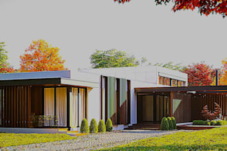 do exterior interior design house realistic 3d model rendering office building