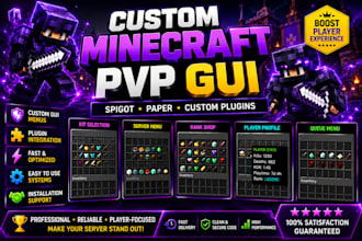 create custom minecraft pvp gui menus and spigot plugin interfaces
