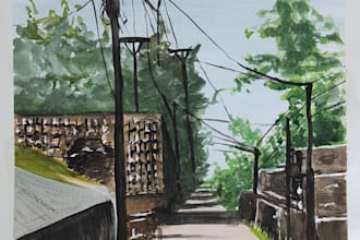paint 02 hand drawn watercolour landscape or cityscape paintings