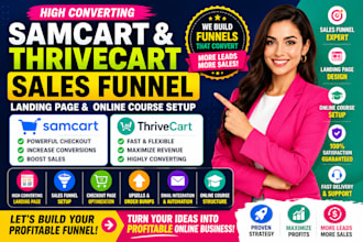 do samcart thrivecart sales funnel, samcart landing page, samcart, samcart