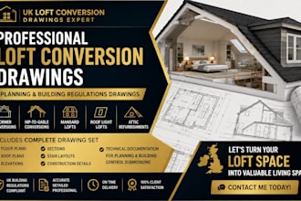 create UK loft conversion planning and building regulations drawings