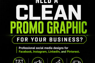 design a clean business promo graphic for facebook or social media