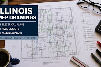 design illinois mep electrical, hvac layouts, plumbing and load calculation plan