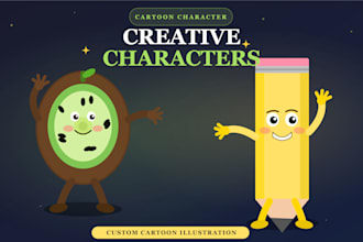 draw manual and creative cartoon character illustration