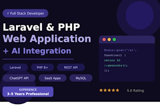 develop a custom laravel, wordpress or PHP web application with ai integration