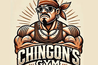 design bodybuilding mascot logo design service for business page