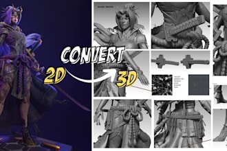convert 2d to 3d model from image sketch photo to printable stl file character