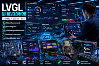 develop lvgl, embedded gui stm32 lvgl esp32 lvgl rtos gui hmi development