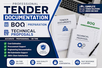 prepare tender documents, boq and technical proposals