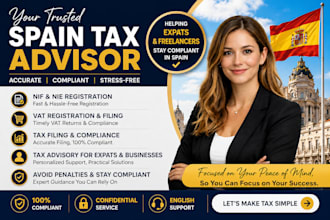 be your spain tax advisor for nif nie registration vat tax filing and compliance