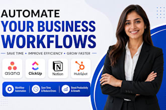 setup and automate asana, clickup, notion and hubspot workflows