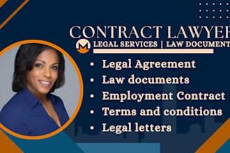 be your lawyer to draft legal contracts, agreements, terms and conditions nda