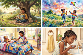 children story book illustration children story children story book illustration