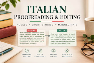 proofread and edit your novel or story in italian