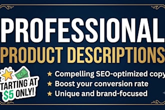 write professional shopify and amazon product descriptions