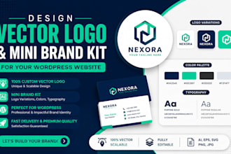 design scalable vector logo, mini brand kit for your wordpress website