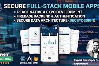develop a secure react native mobile app using expo and firebase