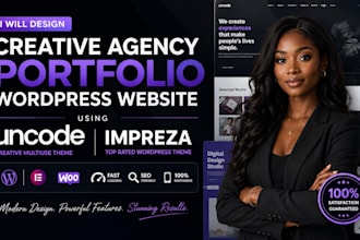 design creative agency portfolio wordpress website using, uncode, or impreza
