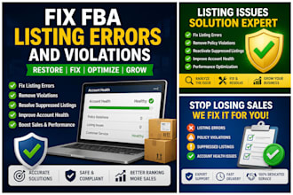 fix amazon fba errors and policy violations