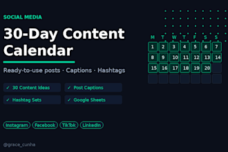 create a 30 day social media content calendar for your brand