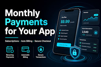 add monthly payments and subscriptions to your web app