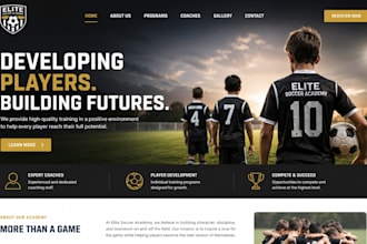 create soccer academy website, soccer website, football academy website